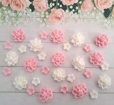 (09) 30 x Pink, White Edible