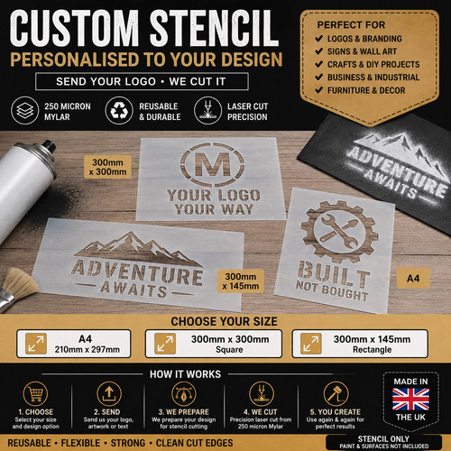 Custom stencil personalised - stencil,