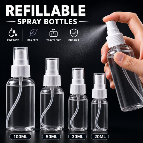 Spray bottle refillable - refillable, empty