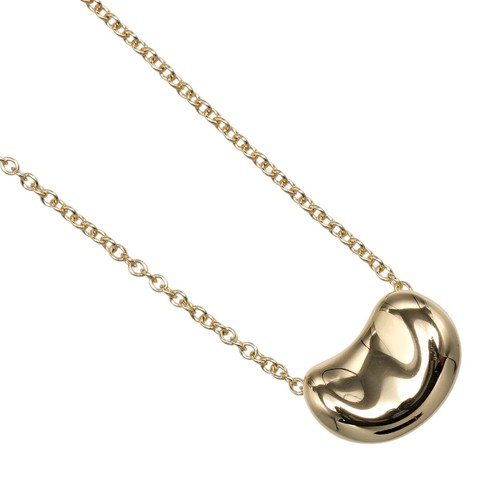 Tiffany bean necklace k18 - bean,