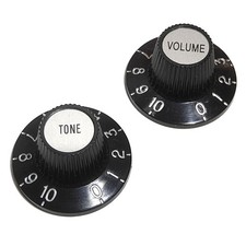 Witch-Hat Guitar Control Knobs Black – Tone & Volume – Choose Combo (T/V/TV/TTV)