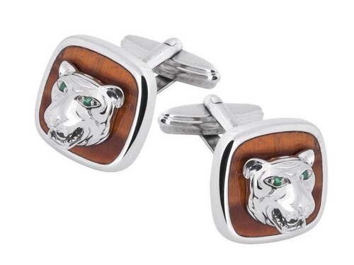 Tiger torpedo cufflinks - cufflinks, 925