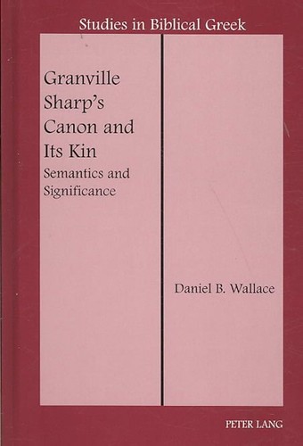Granville sharps canon and - canon,