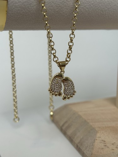 18k gold rolled baby footprint - rolled,
