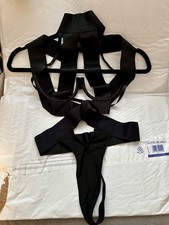 Ladies Womens Small Black Bondage Suit With Thong And Exposed Boobs! Size Small