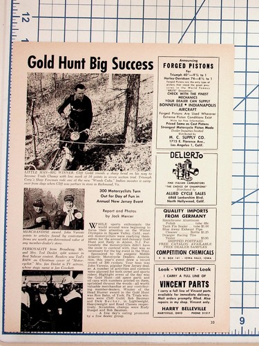 1950s motorcycle gold hunt - motorcycle,