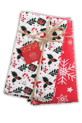 Christmas tea towels 100 - towels, 100%