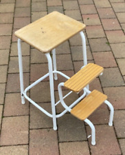 VINTAGE FOLDING KITCHEN TWO / THREE STEP SEAT STOOL