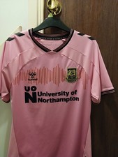 Northampton Town Pink Footballl Shirt 125 Year Medium Hummel Excellent Condition