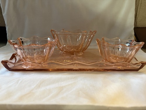 Vintage pink glass dressing - glass,