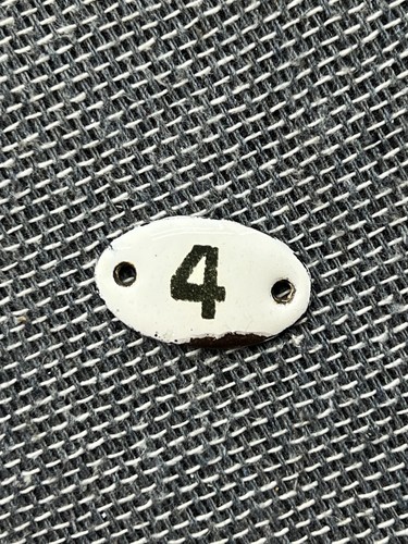 Vintage enamel sign number - enamel, 4