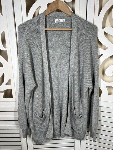 Hollister gray knit - open, front
