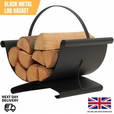 Black Metal Log Basket Stylish