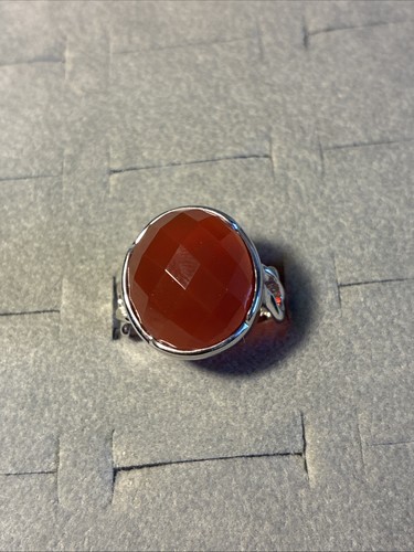 Carnelian sterling silver ring - silver,