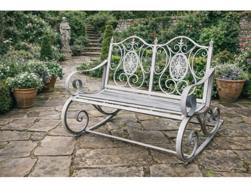 Grey garden rocking bench - garden,