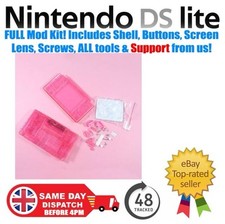 Clear Pink Replacement Shell Housing FULL MOD KIT Nintendo DS Lite 🇬🇧48 Hrs📦