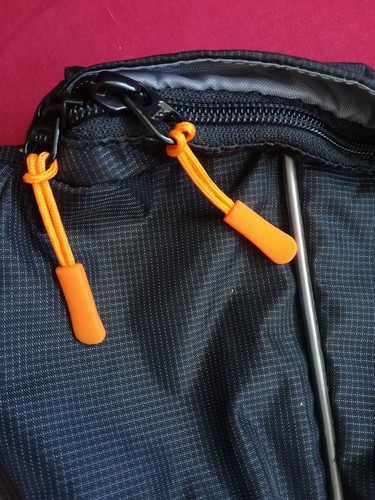Orange zipper zip - tag, puller