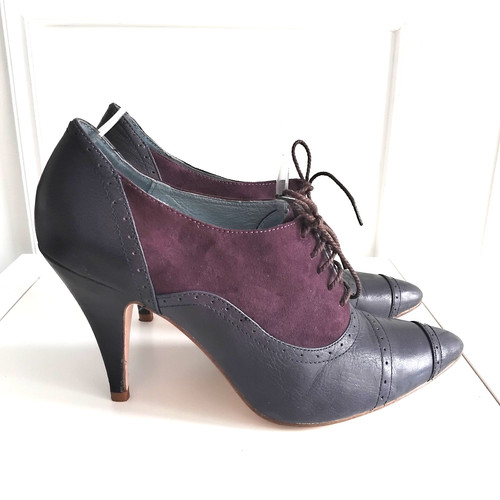 Real leather blue - blue, purple