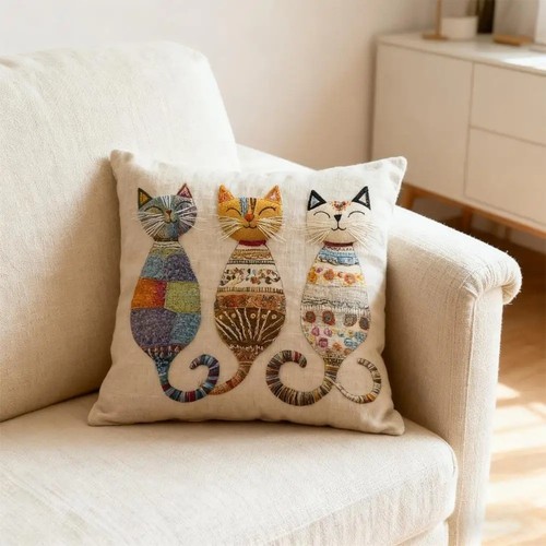 18x18in cartoon cat - 18x18in,