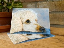 White Poodle Portrait, Folded