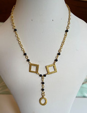 Black Agate Bead and Gold