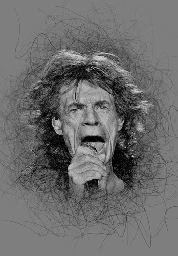 Mick jagger sketch rolling - jagger,