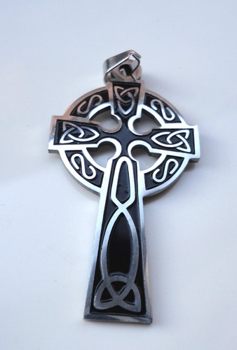 Celtic cross metal pendant - metal,