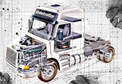 Tech drawing volvo 2 - drawing, nh