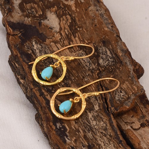 Bamboo design earrings gold - bamboo, in