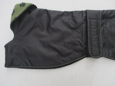 WOODLANDS 28" 71cm GREYHOUND COAT BLACK NYLON OUTER  /  GREEN FLEECE LINING
