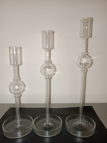 Tall vintage glass candle - glass,