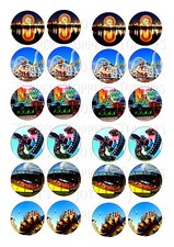 24 FUN FAIR RIDES  ICED/ ICING EDIBLE FAIRY/CUP CAKE  TOPPERS