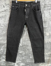 Cernucci Black Stretch Denim Jeans W32 Slim Fit Tapered Leg New With Tags
