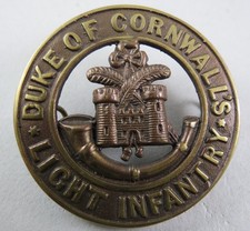 HPC Brass Helmet Plate Centre Duke of Cornwall's Light Infantry British Army