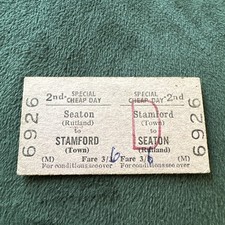 LM & SR Vintage Railway Ticket - Seaton Rutland to Stamford Town  1965