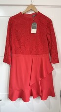 Size 14 Oasis Red Lace Sleeved