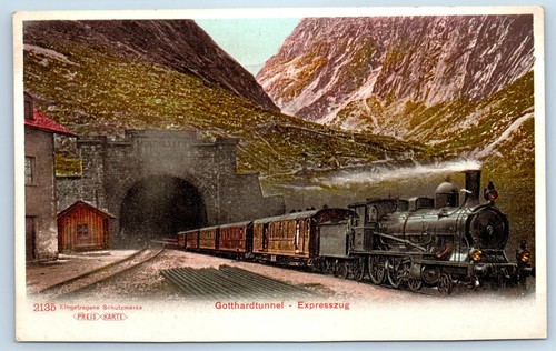 Postcard gotthard tunnel - postcard,