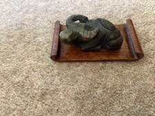 OLD CHINESE CARVED AND POLISHED STONE WATER BUFFALO