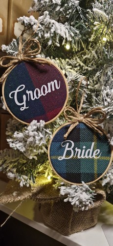 Tartan wedding place settings - tartan,