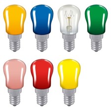 2 X Coloured Pygmy Sign Light Bulb 15W B15 B22 E14 Crompton Lamps SIG15