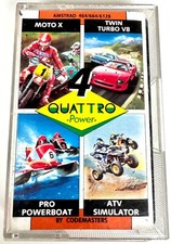 Vintage 85 Amstrad CPC 464 Game Quatro Sports MOTO X TWIN TURBO V8 PRO POWERBOAT