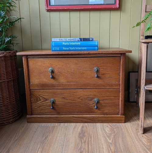 Small low antique chest - low,