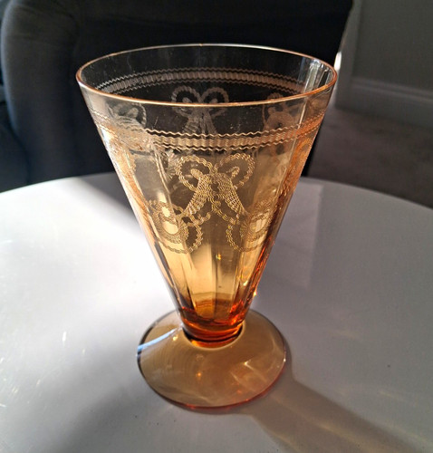 Vtg amber depression glass - vtg,