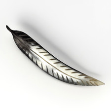 Vintage Horn Feather Brooch 11cm long carved design feather brooch jewellery 