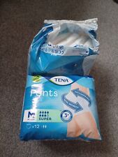 tena super medium pants x 17   one pack unopened x 12.   One pack x 5 pants
