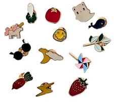 Cartoon Kawaii Pin Brooch Lapel Enamel Pins Tiny Jewelry Gold Tone
