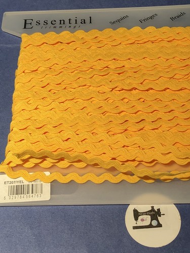 7mm yellow ric rac - rac, braid
