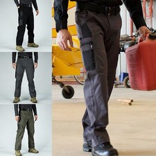 Men Army Cargo Combat Military Trousers Pants Slacks Multi Pockets Casual Work