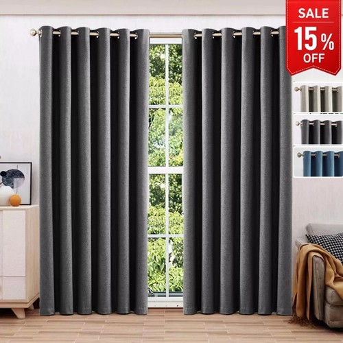 Plain blackout eyelet curtains - plain,
