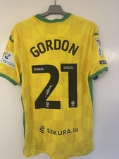 MATCH WORN 2024-25 Norwich City Home Shirt GORDON 21